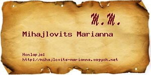 Mihajlovits Marianna névjegykártya